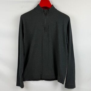 J McLaughlin Mens‎ Dark Gray Pima Cotton Blend Quarter Zip Pullover Sweater M